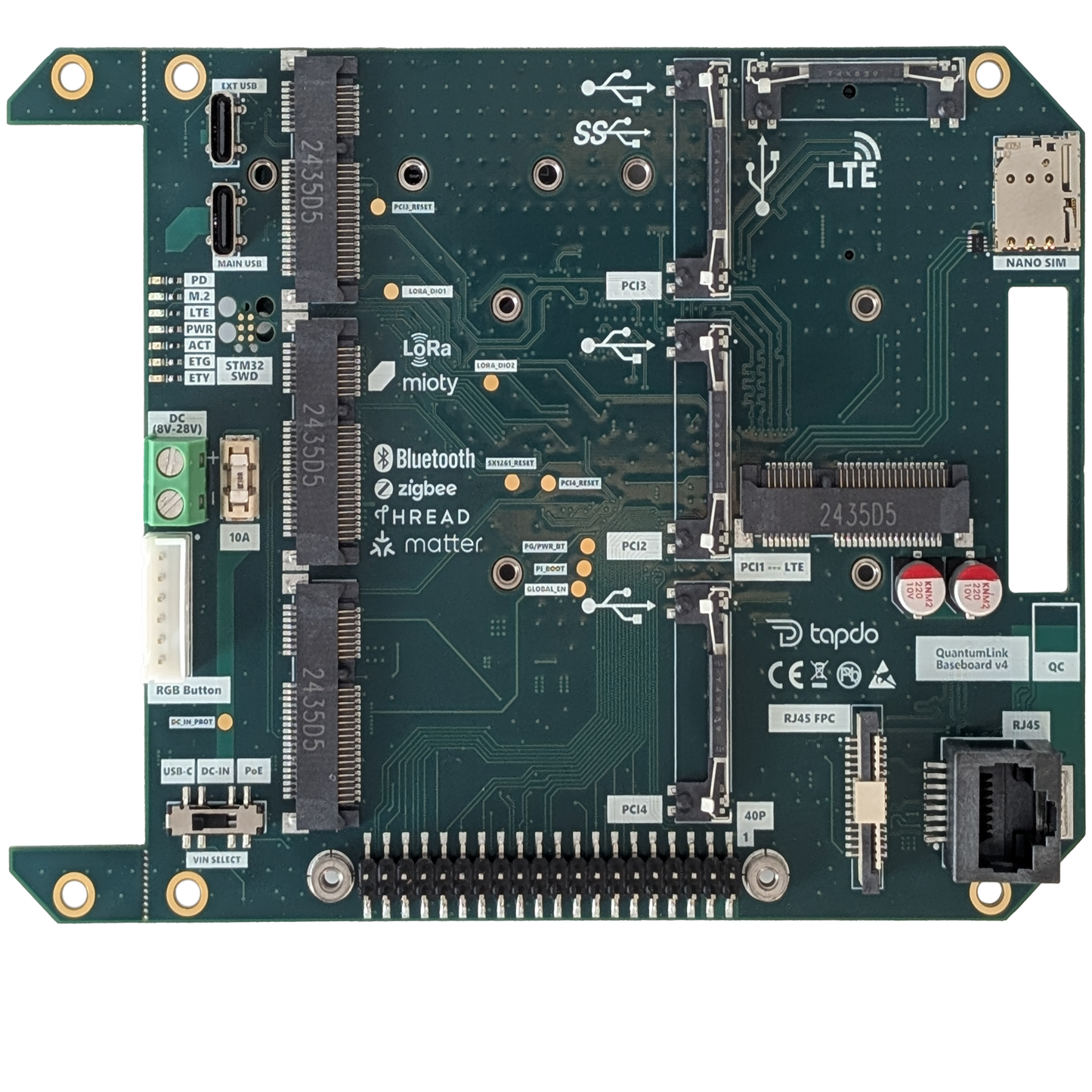 QuantumLink Baseboard V4 – Raspberry Pi CM4/CM5 IoT & Smart-Home Plattform