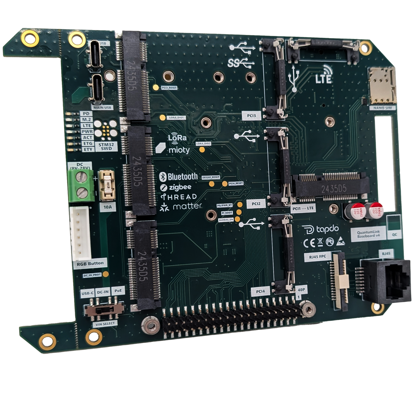 QuantumLink Baseboard V4 – Raspberry Pi CM4/CM5 IoT & Smart-Home Plattform