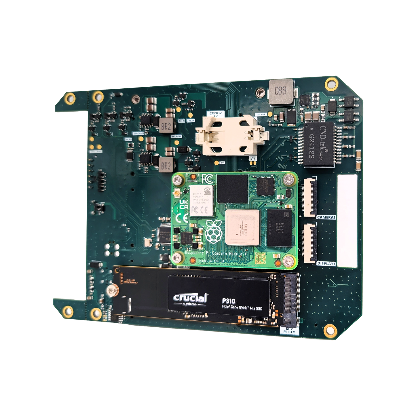 Erweiterbares QuantumLink Baseboard V4 mit Raspberry Pi CM4 und NVMe SSD für Home Assistant Zigbee und Smart Home